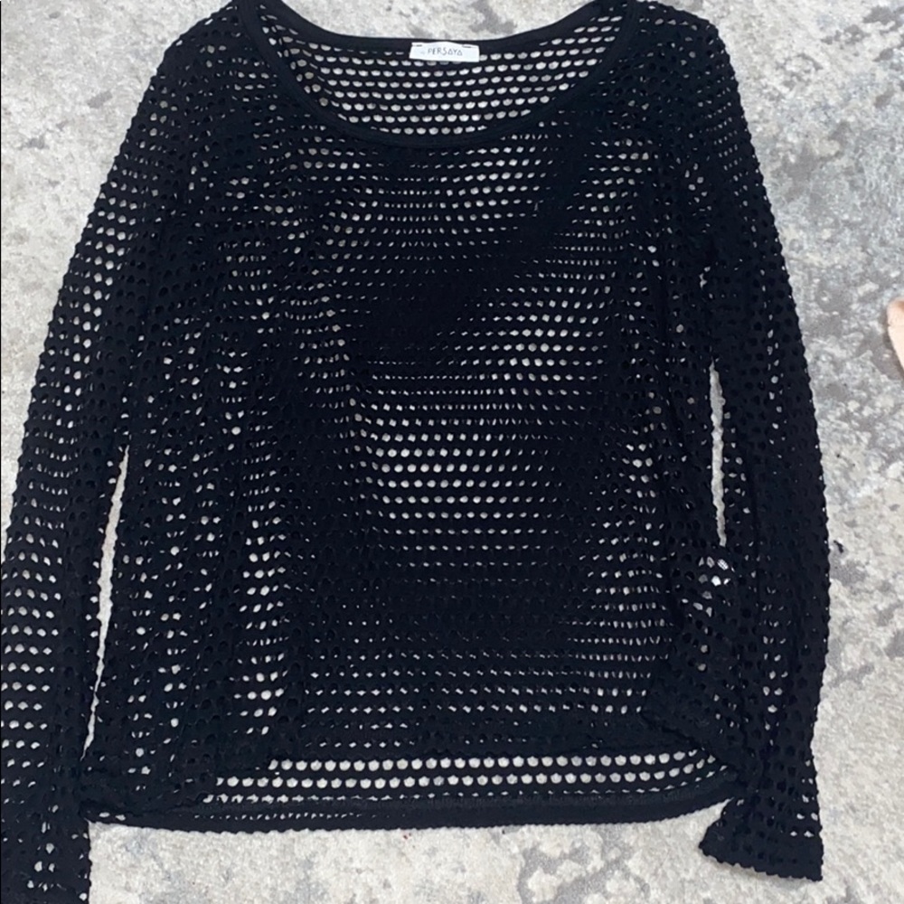 Mesh Long Sleeve Top
